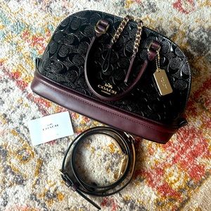 Coach Black and Oxblood Monogram Crossbody